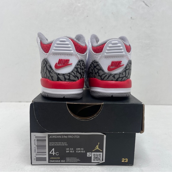Nike Air Jordan 3 Retro TD “Fire Red” 2023 - Picture 4 of 4